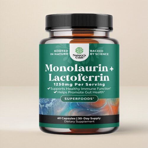 美国成人乳铁蛋白Lactoferrin月桂酸甘油酯胶囊Monolaurin家人保