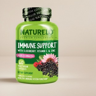 NATURELO代购美国Immune免疫系统黑接骨木维生素C锌胶囊60粒