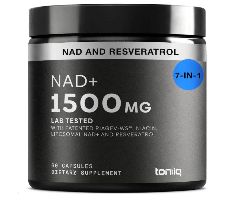 Toniiq NAD+ 胶囊1500mg 皮肤关节保健RiaGev-WS白藜芦醇和烟酸