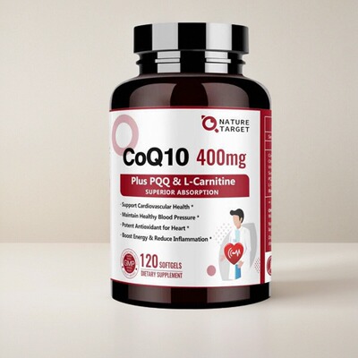 NATURE TARGET高吸收生物肽辅酶COQ10+PQQ左旋肉碱+鱼油 心脑保健
