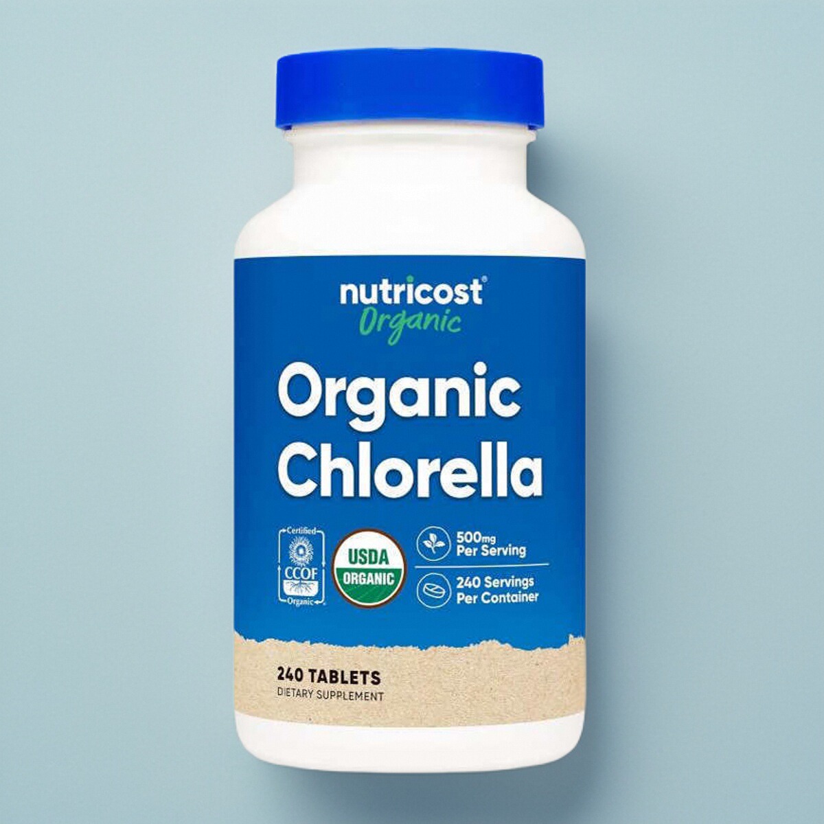 美国成人小球藻胶囊 500毫克Organic Chlorella240粒免疫力保健