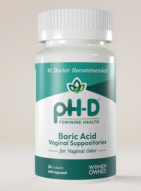 美国pH-D Feminine Boric Acid 24粒女士妇科保健硼酸栓剂内用
