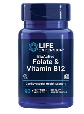 Life Extension BioActive Folate Vitamin B12活性叶酸心脑肠道