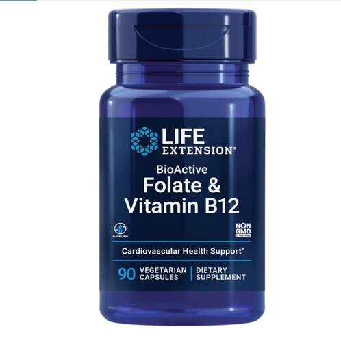 Life Extension BioActive Folate Vitamin B12活性叶酸心脑肠道