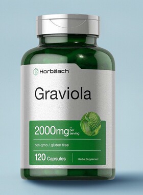 美国成人保健Graviola 刺果番荔枝胶囊富含黄酮多酚维生素120粒