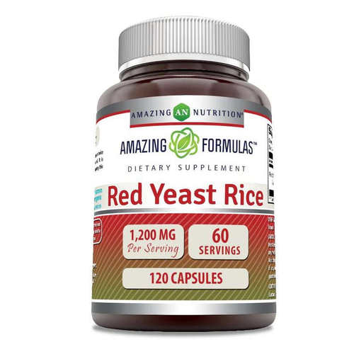 美国购红曲米胶囊Red Yeast Rice 1200mg心脑血管健康保健120粒