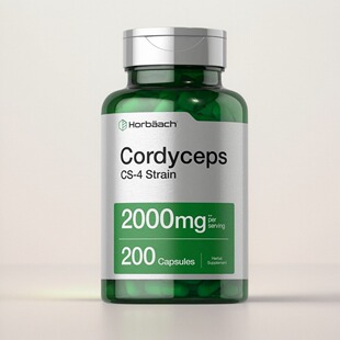 美国成人虫草胶囊Horbaach Cordyceps CS-4菌种Sinesis 200粒