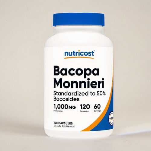 美国成人假马齿苋Nutricost Bacopa Monnieri胶囊脑力注意力120粒
