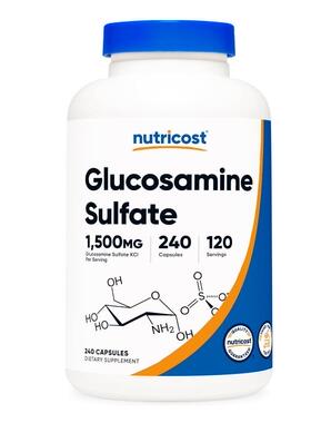 Nutricost Glucosamine Sulfate1500mg成人关节保健240粒美国