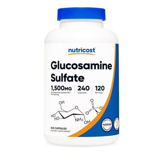 Nutricost Glucosamine Sulfate1500mg成人关节保健240粒美国