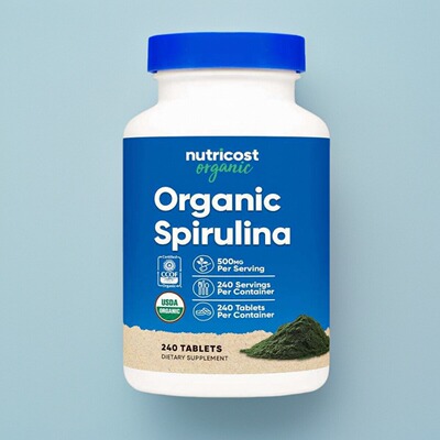 Nutricost有机螺旋藻500毫克Organic Spirulina 240粒免疫力支持