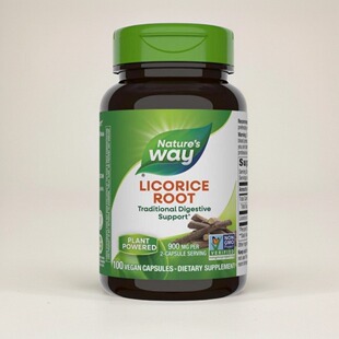 美国甘草根胶囊Nature's Way Licorice Root消化保健品100粒