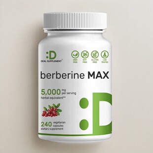 美国成人Berberine Max 盐酸黄连素胶囊HCL 25:1姜黄血糖帮助保健