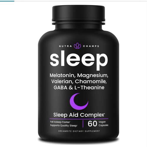 NutraChamps Natural Sleep Aids GABA 镁Valerian Root情绪睡眠