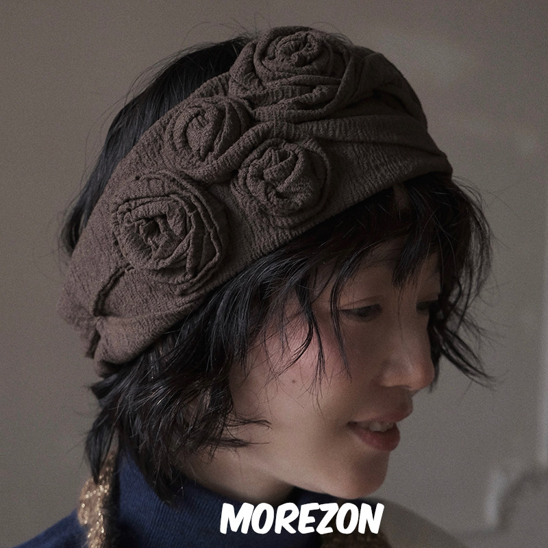 MOREZON【KREUZZZ Nutella 】24春夏新款小众潮人花朵宽边发带女