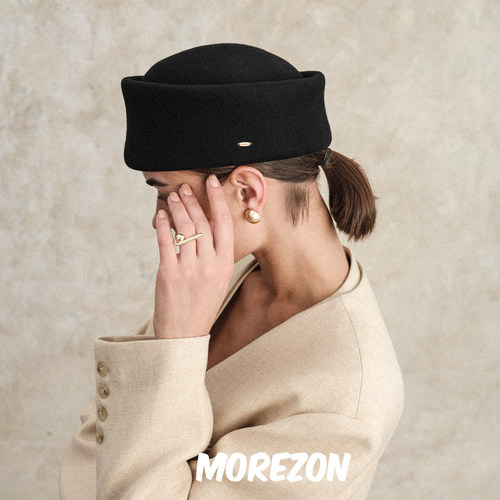 yigenanaya同款MOREZON【Mossant】25AW秋冬潮人羊毛圆顶药盒帽子