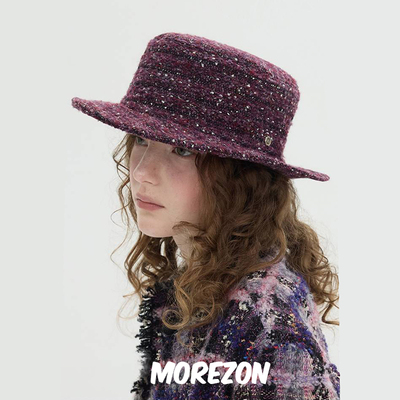 MOREZON【Brown hat Gabrielle Top Hat】25AW秋冬设计师平顶礼帽