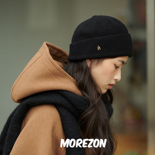 MOREZON【SHINJEO Cappuccino Beanie】设计师秋冬卷边针织帽子女
