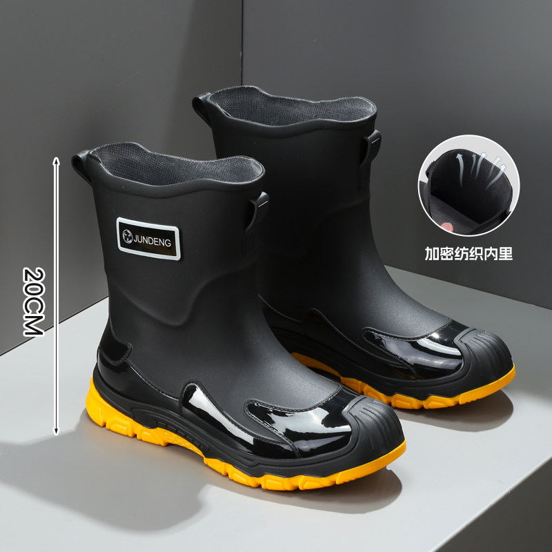 军登雨鞋男女2026新款平底防水防滑厚底工作胶鞋四季耐磨轻便雨靴,流行男鞋,雨鞋,淘宝优惠券,粉丝福利购,淘宝优惠卷