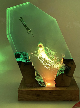 树脂实木家居饰品海洋风室内带灯