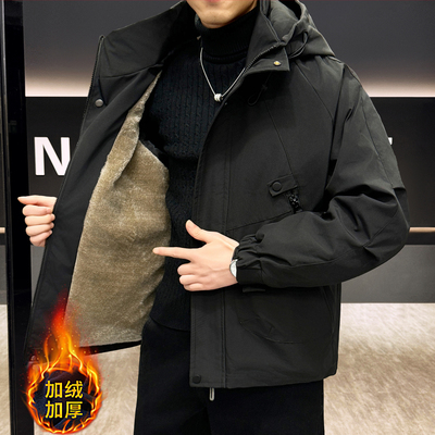 秋冬季新款加绒加厚保暖外套