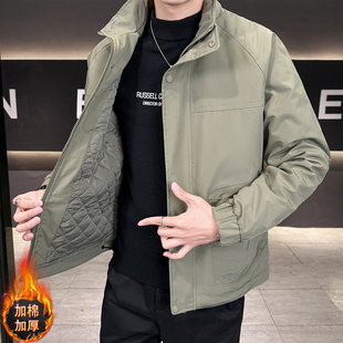 冬装二棉外套男士2025年新款秋冬季夹棉夹克男装青年加厚保暖衣服