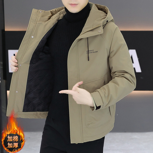 二棉外套男秋冬季2026新款潮牌冬装休闲夹克男士夹棉加厚保暖衣服