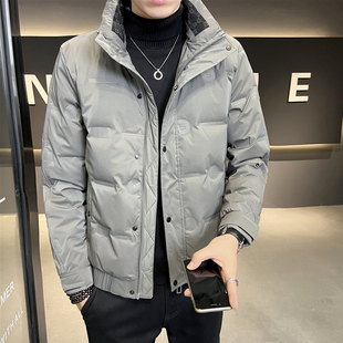 冬季新款羽绒服男短款休闲立领衣服加厚韩版潮牌青年冬装保暖外套
