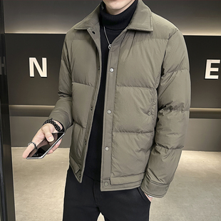 2025冬装新款羽绒服外套男士轻薄潮流韩版百搭高级感翻领保暖男装
