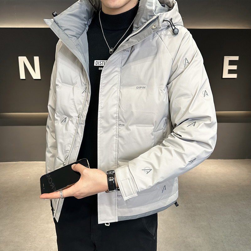 冬季新款连帽羽绒服外套男