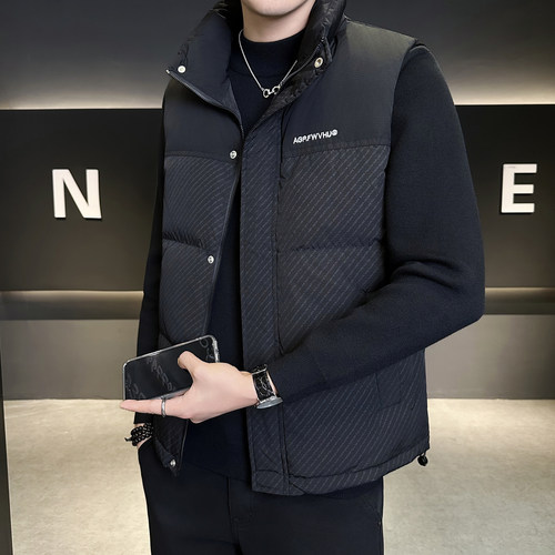 冬季新款羽绒马甲外套男