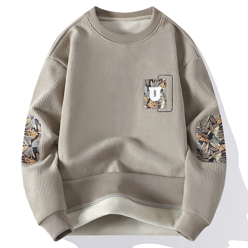 新款男士加厚加绒打底套头毛衣