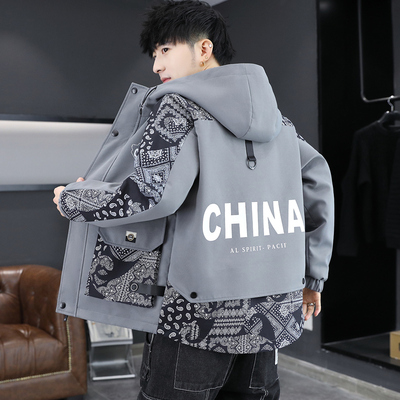 春秋季男士连帽韩版外套