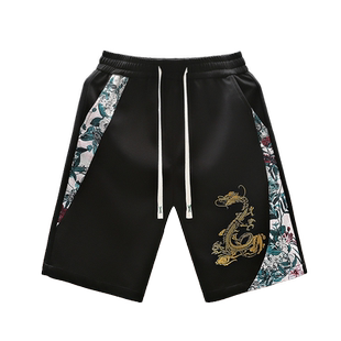 中国风短裤男夏季薄款宽松男装五分裤男士国潮潮牌帅气运动休闲裤