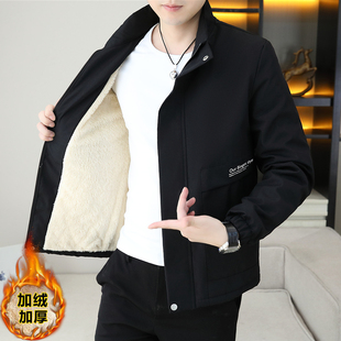 外套男秋冬季2025新款潮牌加绒加厚男士韩版百搭青年男装保暖夹克