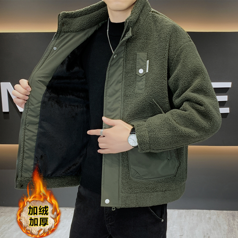 卡磊羊羔绒外套立领夹克