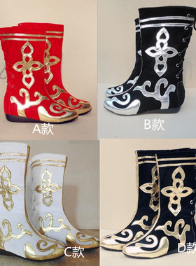 新款男女武侠古装鞋子小龙女气质白色鞋子东方不败cos靴子蒙古靴