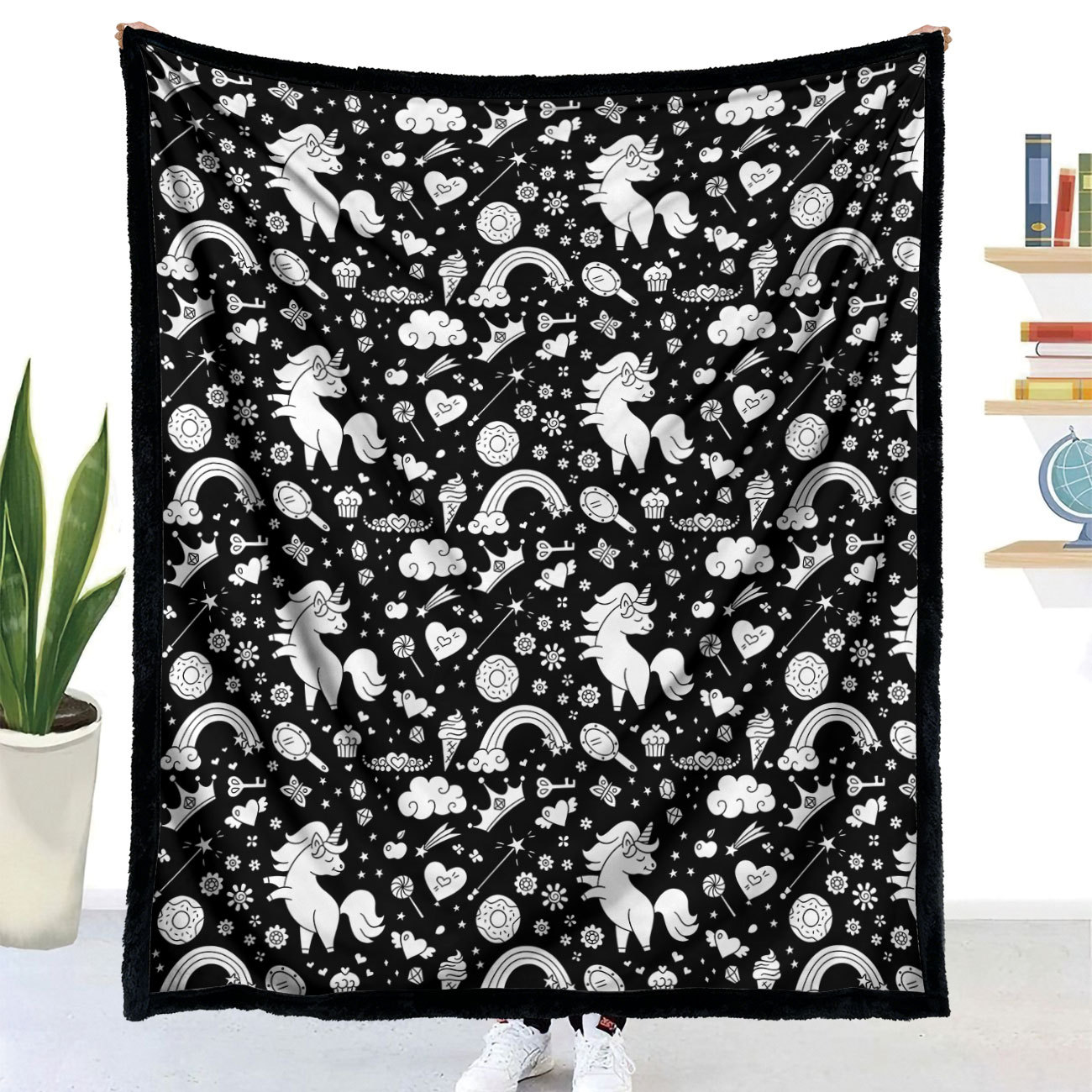 定制 恐龙动物鸦毛毯创意毯子可洗礼品毯 DIY Coloring Blanket9