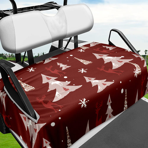 圣诞节系列高尔夫球易于清洁和安装观光车套高尔夫球车座椅套70