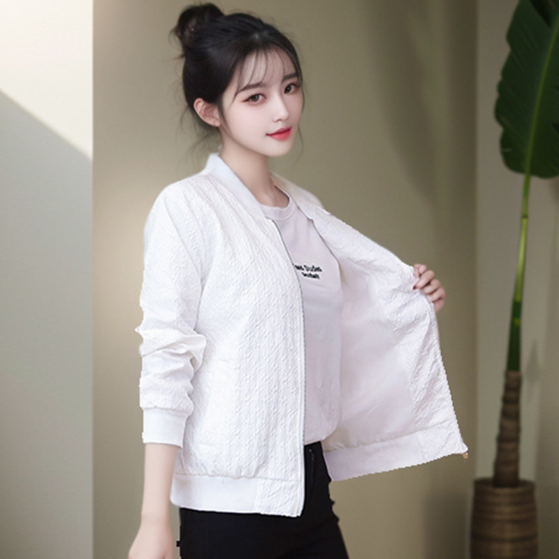 RIERA学生宽松休闲圆领棒球服外套女2024春秋装新款韩版百搭夹克