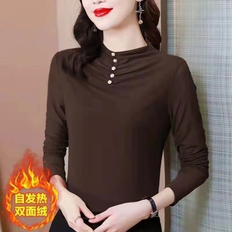 【芭拉婷】双面德绒加厚打底衫女2026新款秋冬内搭中年妈妈长袖洋