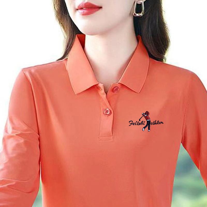 【芭拉婷】秋冬新款女装时尚打底衫内搭中年秋冬长袖T恤翻领polo