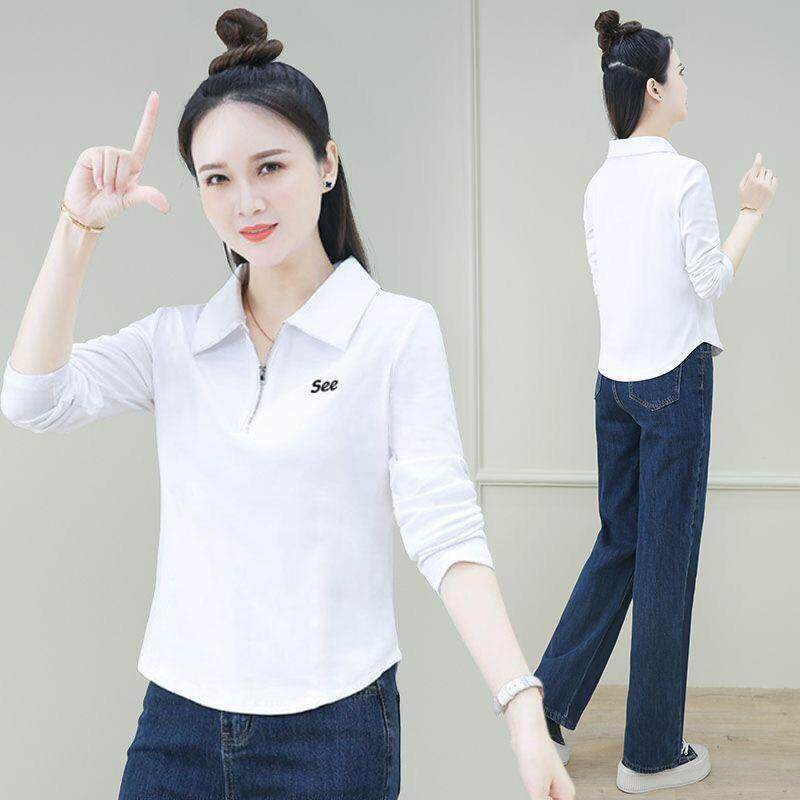 【芭拉婷】运动显瘦长袖小个子T恤新品女设计感韩版上衣短款秋季