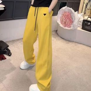 运动裤 2024新款 抽绳小个子休闲运动宽松 女冬季 高腰香蕉阔腿裤