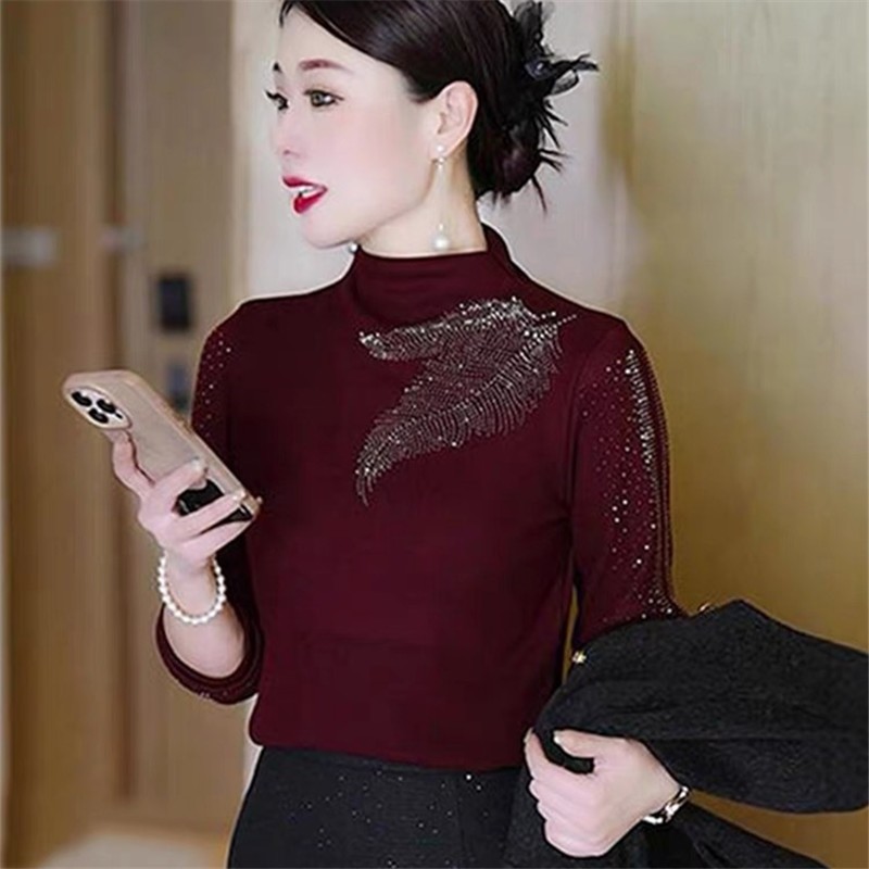 【芭拉婷】 加厚洋气打底衫德绒新款女秋季短款上衣一体绒保暖女