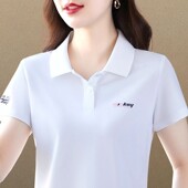 芭拉婷 polo衫 女士t恤短袖 2025新款 宽松洋气妈妈装 夏季 时尚 休