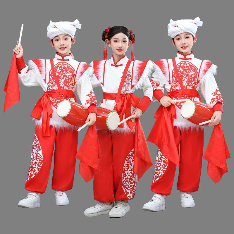 陕北风陕西民歌演出服中小学秧歌