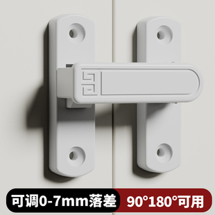 免打孔门锁扣门栓插销推拉门锁扣卫生间锁防盗门二道锁安全锁搭扣