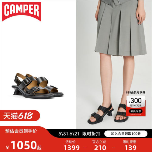 Camper看步女鞋Dina夏季高跟凉鞋