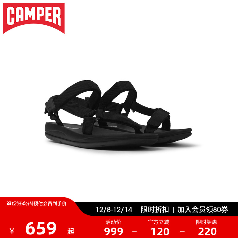 camper看步女鞋百搭露趾平底鞋